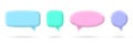 3d speech bubble set for chart, talk, text message. Colorful balloon shape text blank or dialog banner design. Royalty Free Stock Photo